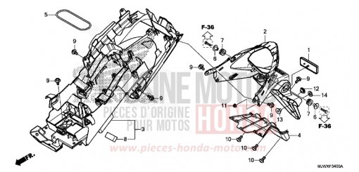 PARAFANGO POSTERIORE CB500XAJ di 2018